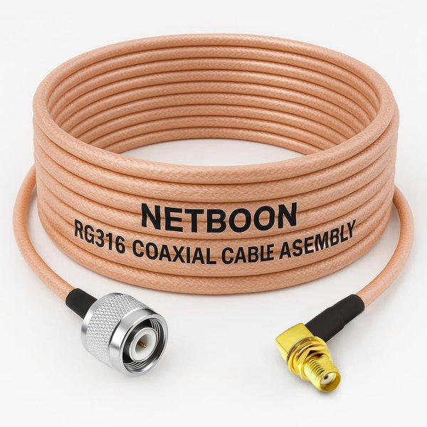 RG316 TNC to SMA female angled connector cable, low-loss coaxial jumper, RF extension patch lead for routers, EMI protected radio-frequency cable, coax interface for network tester, directional signal cable for embedded board, flexible adapter wire for analyzer, SMA female 90-degree signal output connector, coax signal routing in telecom enclosures, high-frequency jumper for wireless design, modular antenna test link, compact transmission cable, right angle SMA antenna interface, cable assembly for SDR, industrial device RF patch wire