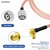 RG316 TNC to SMA female angled connector cable, low-loss coaxial jumper, RF extension patch lead for routers, EMI protected radio-frequency cable, coax interface for network tester, directional signal cable for embedded board, flexible adapter wire for analyzer, SMA female 90-degree signal output connector, coax signal routing in telecom enclosures, high-frequency jumper for wireless design, modular antenna test link, compact transmission cable, right angle SMA antenna interface, cable assembly for SDR, industrial device RF patch wire