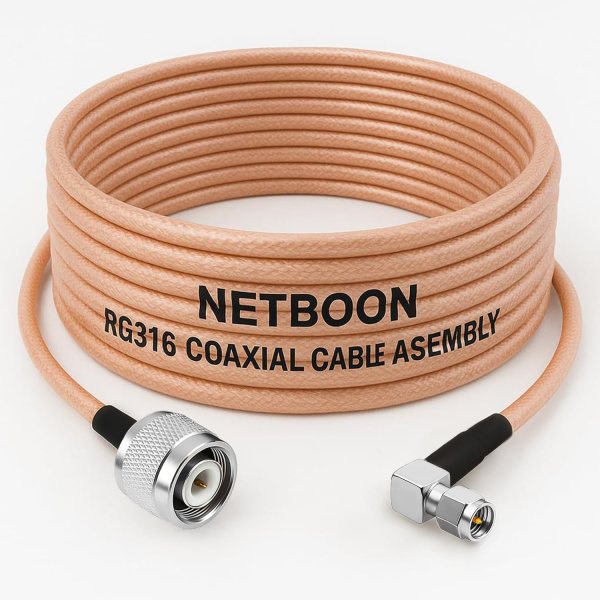 RG316 coaxial cable right angle SMA male, TNC male connector patch lead, RF transmission jumper wire for telecom, shielded signal adapter for test bench, flexible coax cable for wireless device, angled connector jumper for embedded RF, low-loss coax for SDR receiver, RF test signal extender, radio-frequency cable for lab testing, PTFE insulated coaxial jumper, SMA right angle plug RF cable, high temp compatible signal cable, coaxial interface for WiFi setup, industrial grade coax cable, rugged RF cable for antenna alignment