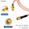 RG316 Coaxial Cable Assembly – SMA Female to RP-SMA Male Connectors | Flexible RF Jumper for Antennas, Wireless Systems, Routers & Embedded Devices | Shielded Cable