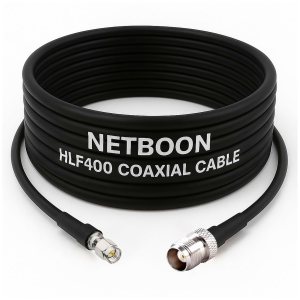 NETBOON HLF400 Coaxial Cable Assembly | SMA Male to TNC Female Connector | Low Loss 50 Ohm RF Cable | Heavy Duty Outdoor Rated Shielded Jumper
