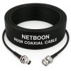 NETBOON RG58 Coaxial Cable Assembly with TNC Female Bulkhead to BNC Male Connectors | 50 Ohm RF Cable for Enclosures, RF Devices, Test Equipment, Communication Panels