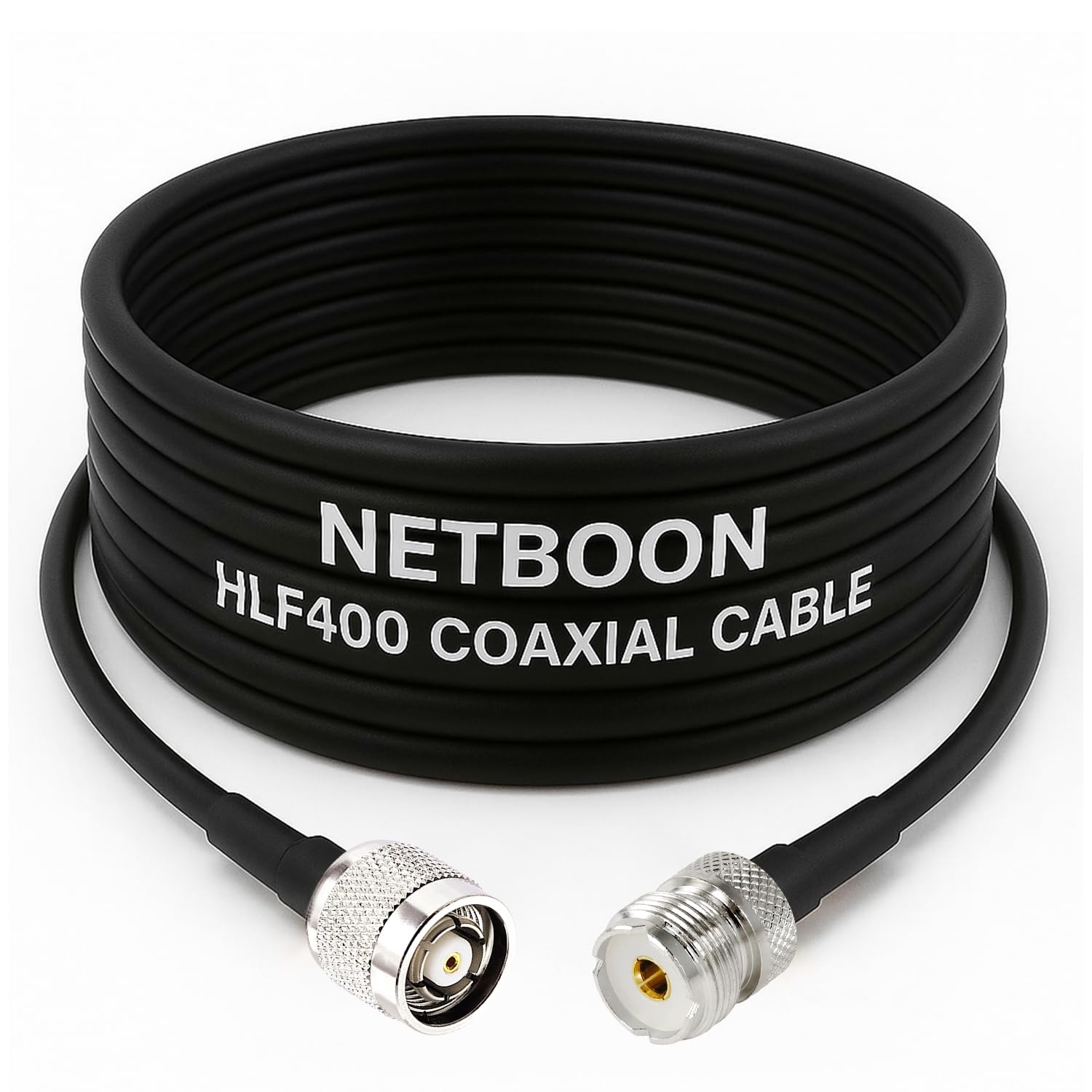 NETBOON HLF 400 Coaxial Cable Assembly – RP-TNC Male to UHF Female Connector – Low Loss 50 Ohm RF Cable for Antenna, Wireless, Radio, Communication & Networking Systems