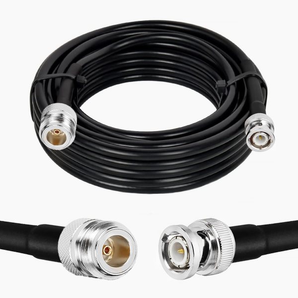 NETBOON HLF400 Coaxial Cable Assembly N Female to BNC Male Connector 50 Ohm Low Loss RF Coax Cable (1) NETBOON HLF400 Coaxial Cable Assembly | N Female to BNC Male Connector | 50 Ohm Low Loss RF Coax Cable | LMR400 Equivalent | Compatible with Test Instruments, RF Devices