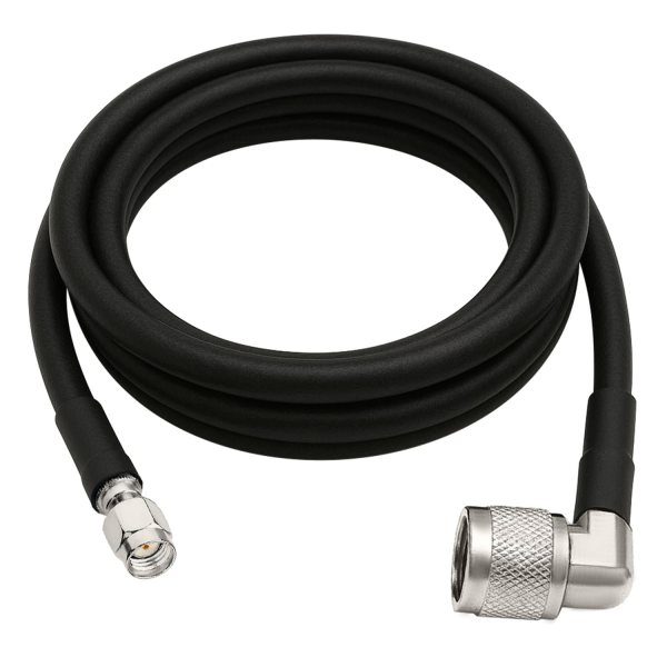 NETBOON HLF400 Coaxial Cable Assembly RP-SMA Male to N Male Right Angle Connector 50 Ohm Low Loss RF Coax Dual Shielded UV Resistant LMR400 Equivalent Cable (1) NETBOON HLF400 Coaxial Cable Assembly RP-SMA Male to N Male Right Angle Connector | 50 Ohm Low Loss RF Coax | Dual Shielded | UV Resistant | LMR400 Equivalent Cable