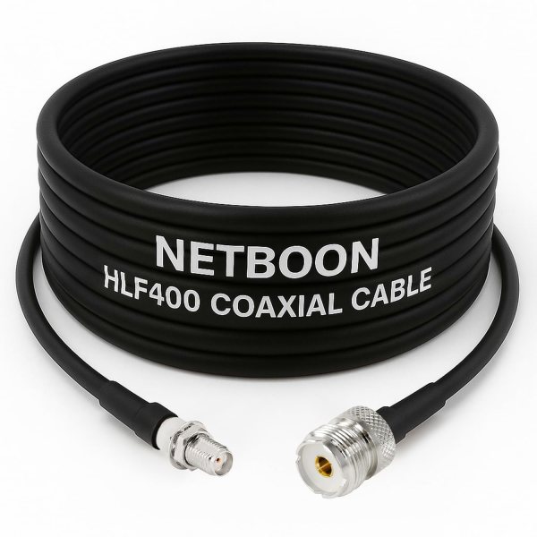 NETBOON HLF400 Coaxial Cable Assembly SMA Female to UHF Female Connector 50 Ohm Low Loss Shielded RF Cable Outdoor Rated Custom Lengths Available (1)