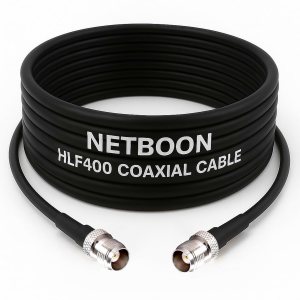 NETBOON HLF400 Coaxial Cable Assembly | TNC Female to TNC Female Connector | 50 Ohm Low Loss RF Jumper Cable | Outdoor-Rated, Shielded, Made in India
