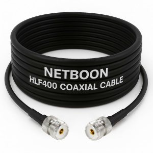 NETBOON HLF400 Coaxial Cable Assembly | UHF Female to UHF Female Connector | 50 Ohm Low Loss RF Coax Cable | Outdoor Rated | LMR400 Equivalent | Dual Shielded
