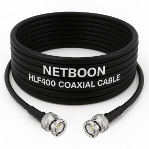 NETBOON HLF400 Coaxial Cable Assembly with BNC Male to BNC Male Connector | 50 Ohm Low Loss RF Cable | Dual Shielded | Outdoor Rated | Custom Length Available