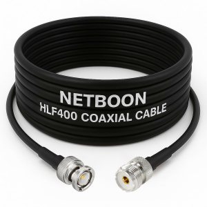 NETBOON HLF400 Coaxial Cable Assembly with BNC Male to UHF Female Connector | 50 Ohm Low Loss RF Coax Cable | Dual Shielded | Outdoor Rated