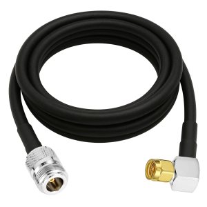HLF400 coaxial cable N female to SMA male right angle, LMR400 equivalent RF cable for outdoor routers, right angle SMA male jumper for GPS IoT, low loss 50 ohm coax for WiFi antenna extension, UV proof RF extension cable for LTE, coax cable with N female and right angle SMA male, signal transfer cable with minimal attenuation, high shielding coax for RF modules, flexible and durable coaxial jumper cable, NETBOON outdoor RF cable assemblies