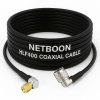 NETBOON HLF400 Coaxial Cable Assembly with N Male Right Angle to SMA Male Right Angle Connector, 50 Ohm Low-Loss RF Jumper for Test Labs, RF Panels, and Communication Systems