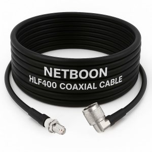 NETBOON HLF400 Coaxial Cable Assembly with SMA Female to N Male Right Angle Connector | 50 Ohm Low Loss Shielded RF Cable | Outdoor Rated | Custom Lengths Available
