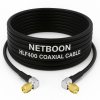 NETBOON HLF400 Coaxial Cable Assembly with SMA Male Right Angle to SMA Male Right Angle Connector, 50 Ohm Low-Loss RF Jumper for Test, RF Panels, and Compact Installations