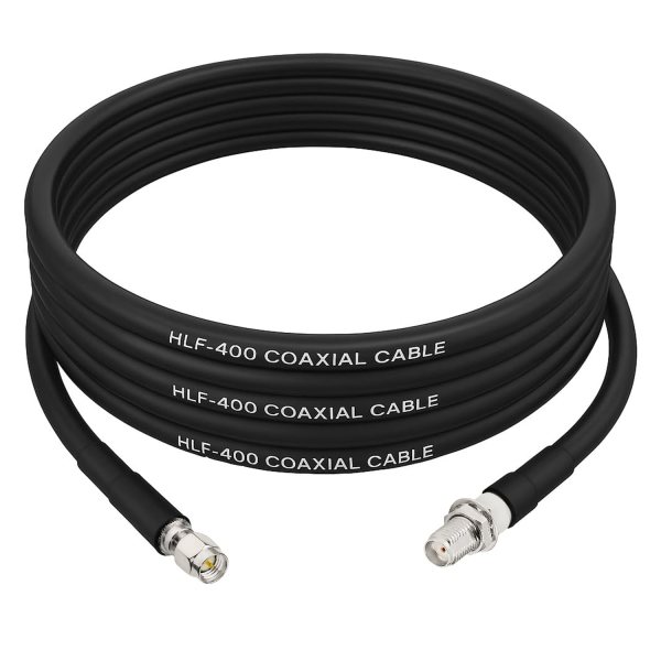 NETBOON HLF400 Coaxial Cable Assembly with SMA Male to SMA Female Connector | 50 Ohm Low Loss RF Cable | Outdoor Rated Shielded | High-Frequency Applications