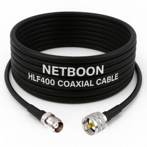 NETBOON HLF400 Coaxial Cable Assembly with TNC Female to UHF Male Connector | Low Loss 50 Ohm RF Jumper | Outdoor Rated Shielded Cable for High-Frequency Devices
