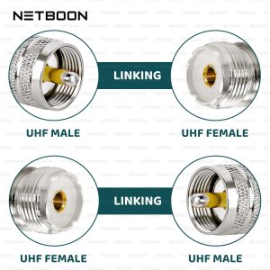 NETBOON HLF400 Coaxial Cable Assembly with UHF Male to UHF Female Connector | 50 Ohm Low Loss RF Coax Cable | Dual Shielded | Outdoor Rated | Custom Length Available