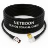 NETBOON HLF400 Coaxial Cable Assembly – TNC Female to SMA Male Right Angle Connector, 50 Ohm Low-Loss RF Jumper for RF Testing, Signal Monitoring, and Embedded Systems