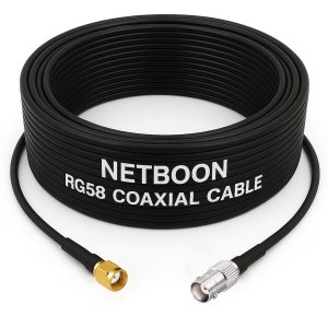 NETBOON RG58 Coaxial Cable Assemble with RP SMA Male to BNC Female Connectors for RF Signal Transmission, Surveillance Systems, Antenna Integration and Wireless Network Equipment (2)