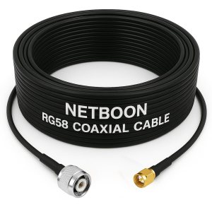 NETBOON RG58 Coaxial Cable Assemble with TNC Male to SMA Male Connectors for RF Communication, Networking, and Signal Transmission