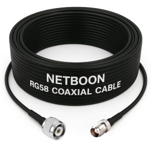 NETBOON RG58 Coaxial Cable Assemble with TNC Male to TNC Female Connectors for Signal Transmission and RF Communication