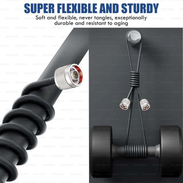 RG58 Coaxial Cable with N Male to N Male Connector | 50 Ohm RF Cable for Antenna, GPS, Cellular, WiFi Router, Signal Transfer | Indoor Outdoor Jumper Extension | Up to 6GHz