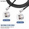 NETBOON RG58 Coaxial Cable Assembly with BNC Female to BNC Female Connectors | 50 Ohm RF Jumper for CCTV, Radio, Test Equipment & Communication Systems