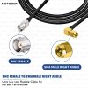 NETBOON RG58 Coaxial Cable Assembly with BNC Female to SMA Male Right Angle Connectors 50 Ohm Low-Loss RF Jumper for CCTV, Lab Testing & Communication Panels (3) RG58 Coaxial Cable Assembly with BNC Female to SMA Male Right Angle Connector