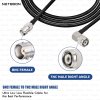 NETBOON RG58 Coaxial Cable Assembly with BNC Female to TNC Male Right Angle Connectors 50 Ohm Low-Loss RF Jumper for CCTV, Test & Communication Systems (3) RG58 Coaxial Cable Assembly with BNC Female to TNC Male Right Angle Connector
