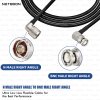 NETBOON RG58 Coaxial Cable Assembly with N Male Right Angle to BNC Male Right Angle Connectors 50 Ohm Low-Loss RF Jumper Cable (2) RG58 Coaxial Cable Assembly with N Male Right Angle to BNC Male Right Angle Connector