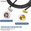 NETBOON RG58 Coaxial Cable Assembly with N Male Right Angle to SMA Male Right Angle Connectors 50 Ohm Low-Loss RF Jumper (4) RG58 Coaxial Cable Assembly with N Male Right Angle to SMA Male Right Angle Connector