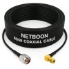 NETBOON RG58 Coaxial Cable Assembly with N Male to SMA Male Right Angle Connector, 50 Ohm Low-Loss RF Jumper for Antenna Routing, Test Labs, and Communication Devices