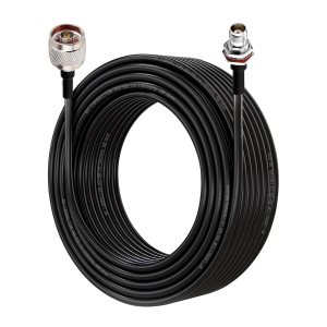 NETBOON RG58 Coaxial Cable Assembly with N Male to TNC Female Bulkhead Connector, 50 Ohm Low-Loss RF Jumper for Antennas, Test Equipment, Instrumentation, and Lab Use (Multiple Lengths)