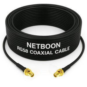 NETBOON RG58 Coaxial Cable Assembly with RP SMA Female to RP SMA Female Connectors | 50 Ohm Low-Loss RF Jumper for Antennas Test Equipment & Communication Systems
