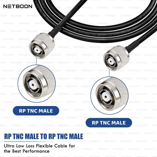 RG58 Coaxial Cable Assembly with RP TNC Male to RP TNC Male Connector