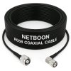 NETBOON RG58 Coaxial Cable Assembly with RP TNC Male to TNC Male Right Angle Connectors 50 Ohm Low-Loss RF Jumper for Test Setups, Signal Routing, and Communication Panels (1) NETBOON RG58 Coaxial Cable Assembly with RP TNC Male to TNC Male Right Angle Connectors | 50 Ohm Low-Loss RF Jumper for Test Setups, Signal Routing, and Communication Panels