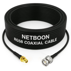 NETBOON RG58 Coaxial Cable Assembly with SMA Female to BNC Male Connectors | RF Jumper Cable for Wireless, Communication, and Test Equipment