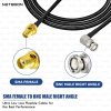 NETBOON RG58 Coaxial Cable Assembly with SMA Female to BNC Male Right Angle Connectors | 50 Ohm RF Cable for Testing Equipment, Wireless Modules, Communication Devices