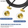 NETBOON RG58 Coaxial Cable Assembly with SMA Male Right Angle to SMA Male Right Angle Connectors 50 Ohm Shielded RF Jumper for Test Equipment, Communication Panels & Lab Instruments (3) RG58 Coaxial Cable Assembly with SMA Male Right Angle to SMA Male Right Angle Connector | 50 Ohm Low Loss RF Jumper