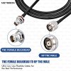 RG58 Coaxial Cable Assembly with TNC Female Bulkhead to RP TNC Male Connector
