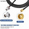 NETBOON RG58 Coaxial Cable Assembly with TNC Female Bulkhead to SMA Male Connectors | 50 Ohm RF Cable for Communication Systems, Enclosures, Test Equipment