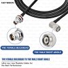 RG58 Coaxial Cable Assembly with TNC Female Bulkhead to TNC Male Right Angle Connector