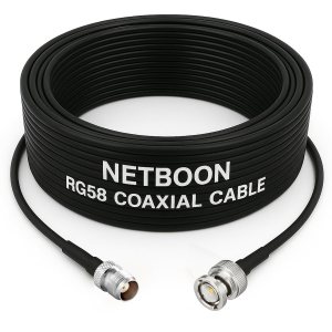 NETBOON RG58 Coaxial Cable Assembly with TNC Female to BNC Male Connectors | 50 Ohm RF Jumper for Lab Testing, Communication Panels & Monitoring Systems