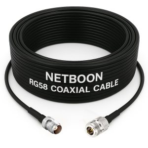 NETBOON RG58 Coaxial Cable Assembly with TNC Female to N Female Connectors | 50 Ohm RF Jumper for Communication, Lab Testing & RF Device Integration