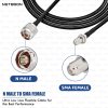 RG58 Coaxial Cable with N Male to SMA Female Connector | Flexible Low Loss 50 Ohm Jumper Cable for Antenna, Router, RF Modules