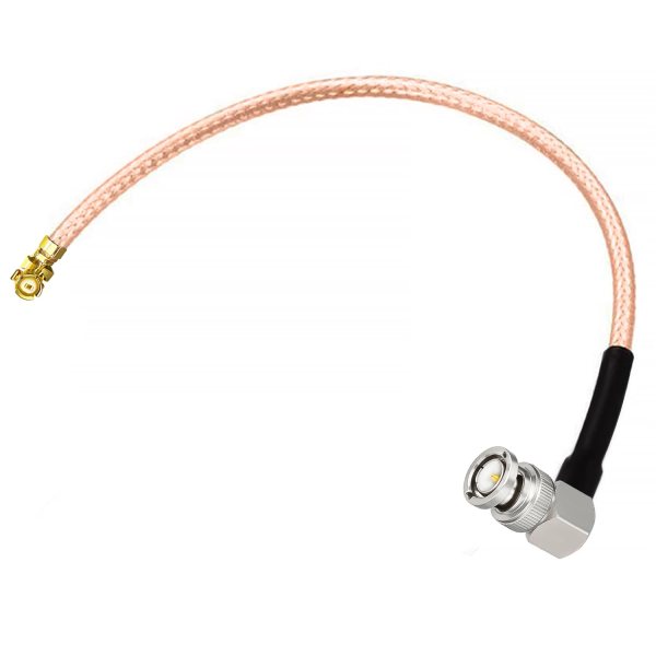 NETBOON RG178 Coaxial Cable Assembly with BNC Male Right Angle to IPEXIPXUFL Connector (1) RG178 Cable with UFL/IPEX to BNC Male Right Angle Connector | Ultra-Thin Low Loss RF Coaxial Cable for Wireless, IoT, GPS & Communication Devices