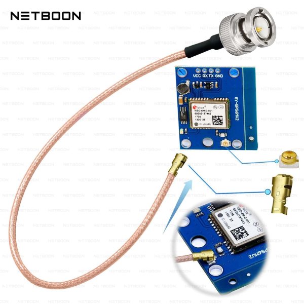 NETBOON RG178 Cable with UFL/IPEX to BNC Male Connector | Ultra-Thin Low Loss RF Cable for IoT, GPS, WiFi & Communication Devices