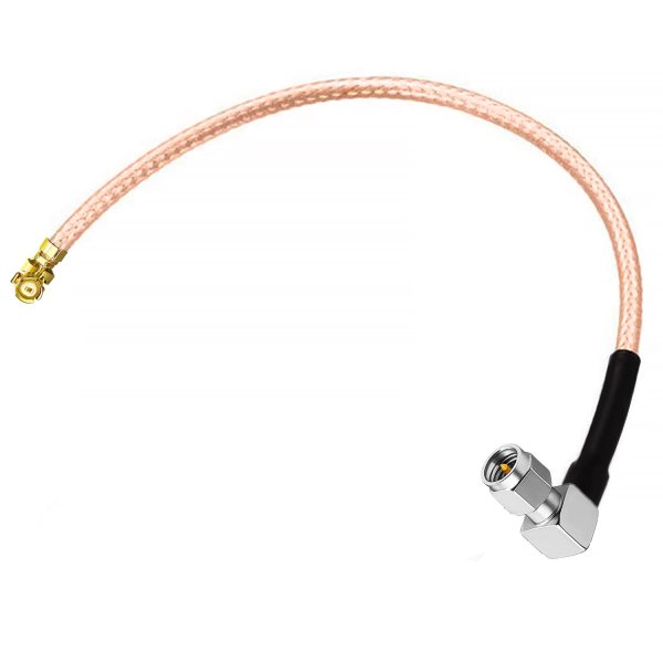 NETBOON RG178 Cable with UFL/IPEX to SMA Male Right Angle Connector | Flexible Low Loss RF Cable Assembly for IoT, WiFi, GPS & Wireless Devices