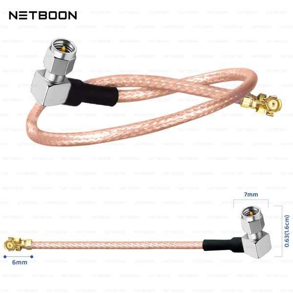 RG178 Cable with UFL/IPEX to TNC Male Right Angle Connector | Ultra-Thin Low Loss RF Coaxial Cable for IoT, WiFi, GPS & Embedded Devices