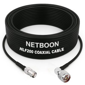 HLF200 RF Coaxial Cable with BNC Female to N Male Right Angle Connector Heavy-Duty RF Adapter Cable for Antenna, CCTV & Wireless Network Applications